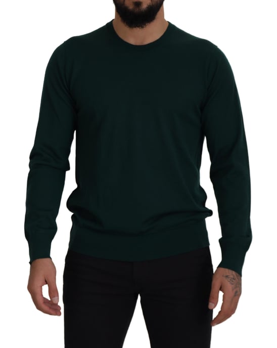 Dolce & Gabbana Grüner Kaschmir Rundhals-Pullover Herren-Sweater - Image 1