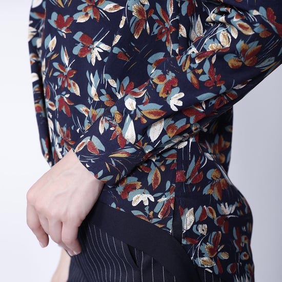 Satin-Kolibri-Bluse und Blätterdruck - Image 3