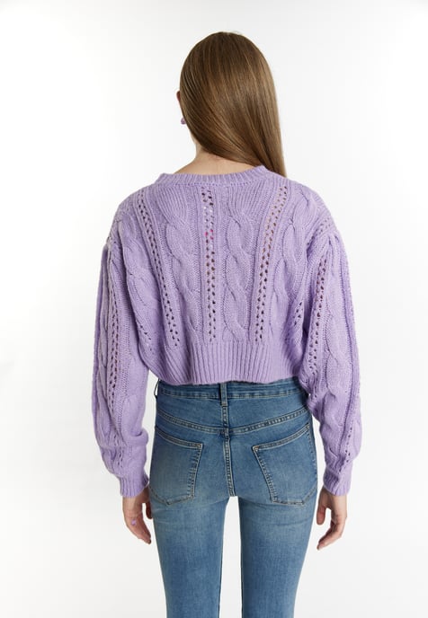 Mymo Kurzer Strickpullover Damen violett - Image 4