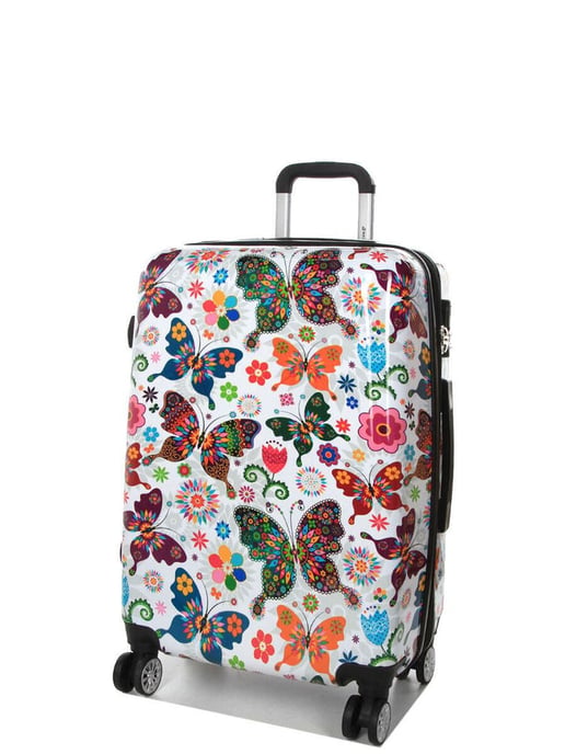 Hard Shell 4 Wheel Butterfly Print  Luggage Bag Suitcase Set fo 3