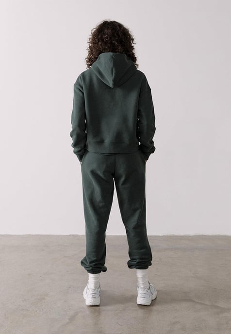 The Women's Pullover Crop Hoodie in green
