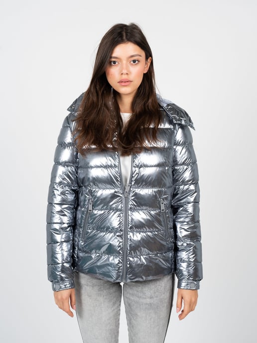 Guess Jacke Bomber-jacke Damen Silber - Image 3