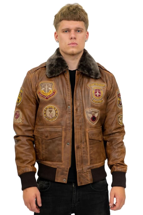Herren Leder Air Force Bomberjacke - Belgrad - Image 1