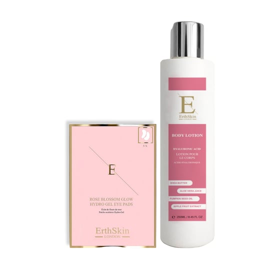 Hyaluronsäure + Kollagen Körperlotion 250ml +Rose Blossom Glow Hydro-Gel Augenpads 5 X 2 - Image 1
