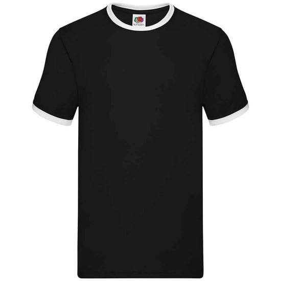 Fruit of the Loom - "Ringer" T-Shirt für Herren (Schwarz/Weiß) - Image 1