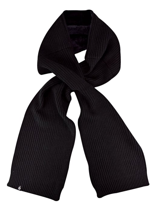 Winddichter Fleece-Winterschal für Herren | Wärmespender | Thermische kuschelige schwarze Schals für kaltes Wetter - Schwarz - Image 1