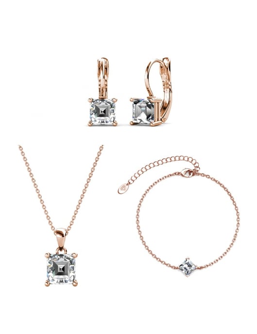 Einfaches Quadrat : Rose Gold und Kristall - Image 1
