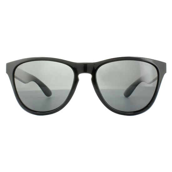 Polaroid Rectangle Mens Shiny Black Grey Polarized Sunglasses
