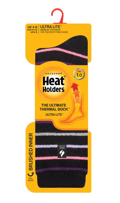 Heat Holders Damen Ultra Lite Thermal Brushed Inner Yarn Design Socken Schwarz (Riga) - Image 2