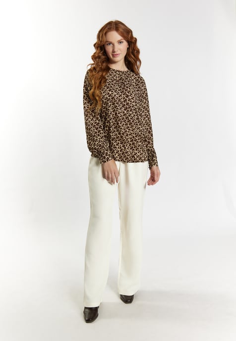 Dreimaster Langarmbluse Damen braunbeige - Image 2