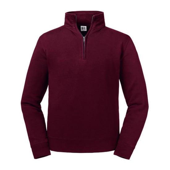 Russell - "Authentic" Sweatshirt mit kurzem Reißverschluss für Herren (Burgunderrot) - Image 1