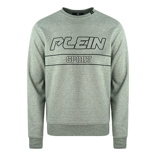 Philipp Plein Sport schwarzes Logo grauer Pullover - Image 1