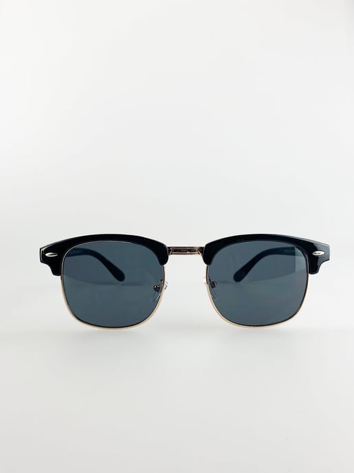 Black Clubmaster Sunglasses with Black Lenses