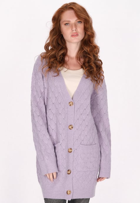 Dreimaster Cardigan Damen Lavendel melange - Image 3