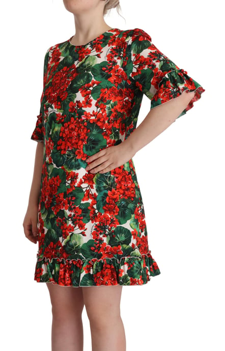Dolce & Gabbana Damen Multicolor Rote Blumenkleid Shift-Gown - Image 2