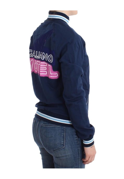 John Galliano Women's Blue zip cotton cardigan