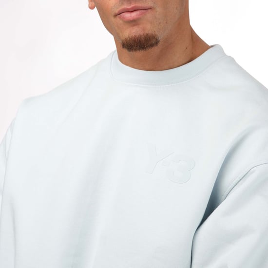 Men's Y-3 Classic Chest Logo Crew Sweatshirt in Light Blue