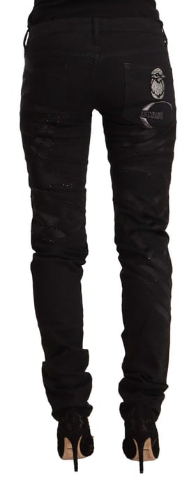 Just Cavalli Damen Schwarze Mittelhohe Verzierte Skinny Jeans - Image 3