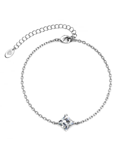 Einfaches quadratisches Set und Box - Silber und Kristall - Image 3