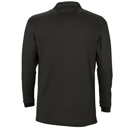 SOLS Herren Winter II Langarm-Pique-Baumwoll-Poloshirt (Schwarz) - Image 2
