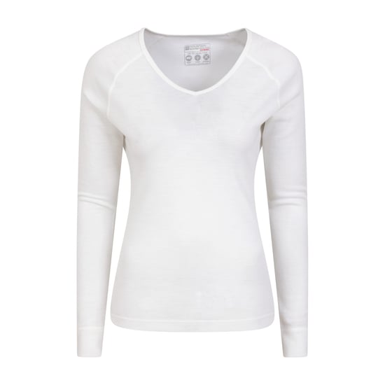 Mountain Warehouse Damen/Damen Merinowolle V-Ausschnitt Top (Weiß) - Image 1