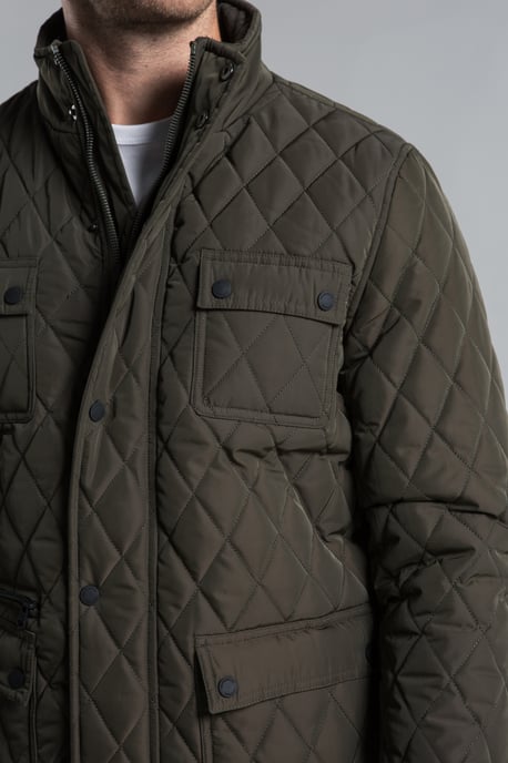 Khaki Diamond Quilted Jacket