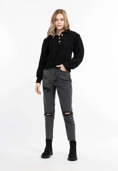Dreimaster Strick Pullover Damen SCHWARZ - Image 2