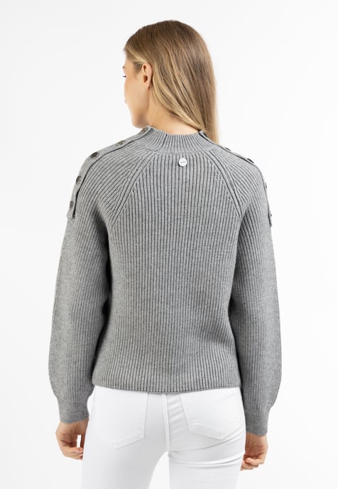Dreimaster Strickpullover Damen grau melange - Image 4