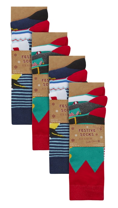 12 Paar Multipack Herren Neuheit Weihnachten Design Socken - Assorted - Image 2