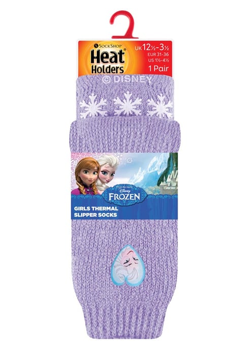Wärmehalter - Kindercharakter rutschfeste 2.3 TOG Winter warme thermische Hausschuhsocken mit Greifern - Frozen Princess - Image 2