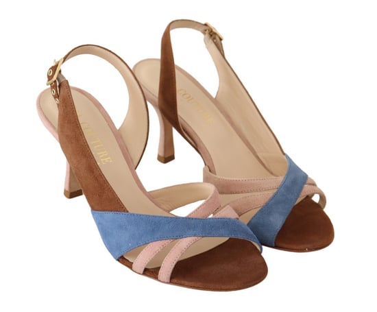 GIA COUTURE Damen Mehrfarbige Wildleder Slingback Absatzsandalen Schuhe - Image 6