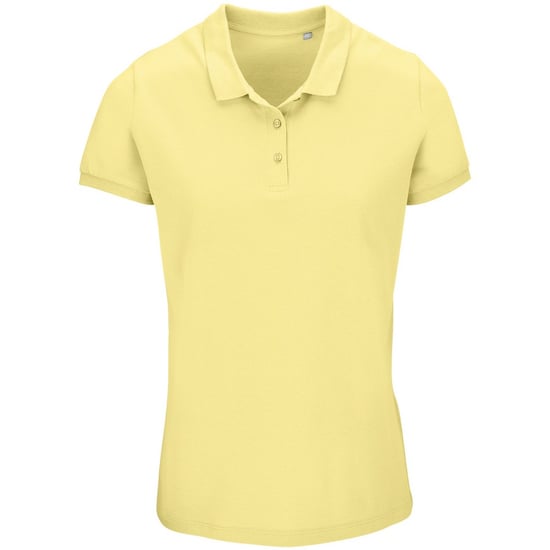 SOLS Womens/Ladies Planet Piqué Organic Polo Shirt (Light Yellow)