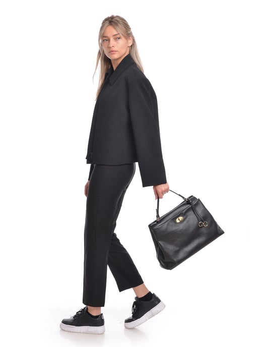 Luisa Vannini SS22 LV 1782T Noir Cuir de vachette Sac - Image 5