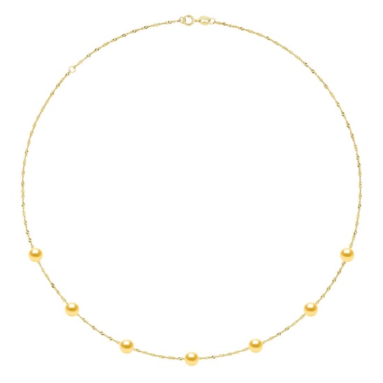 Necklace Pearls - 7 Real Cultured Freshwater Pearls Round 6-7 mm