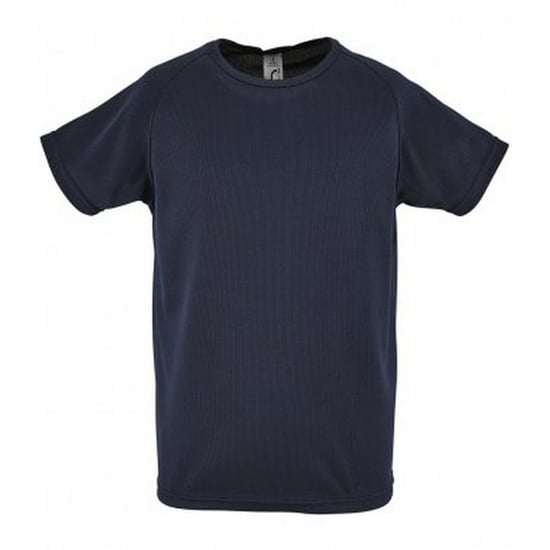 SOLS Childrens/Kids Sporty Unisex Short Sleeve T-Shirt (French Navy) - Image 1