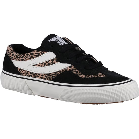 Superga 2941 Revolley Leder Damen Schwarz/Micro Leopard Turnschuhe - Image 1