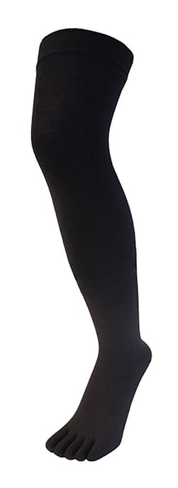 TOETOE - Herren- und Damen-Essential Feuchtigkeitsableitende Baumwoll-Socken über dem Knie - Schwarz - Image 1