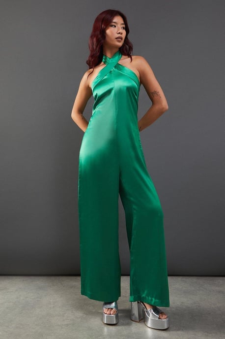 Satin Halterneck Jumpsuit - Image 1