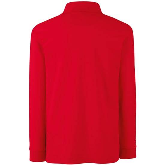 Fruit of the Loom Kinder Polo Shirt, Langarm (Rot) - Image 2