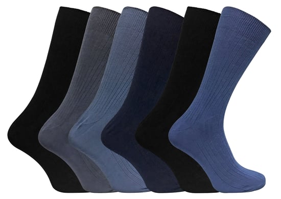 6 Pack Herren weich 100% Baumwolle atmungsaktiv farbig gerippt Kleid Socken - Image 1