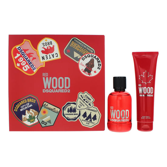 Dsquared2 Wood Red 2-teilige Geschenkbox: Eau De Toilette 100ml - Körperlotion 150ml - Image 1