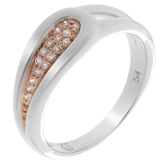 Orphelia Women's 925 Sterling Silver Ring - Silver/Rose ZR-7228