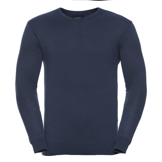 Russell Collection Herren V-Ausschnitt gestrickt Pullover Sweatshirt (Französisch Navy) - Image 1