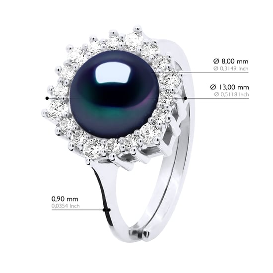 Ringschmuck - Echte Süßwasser-Zuchtperle, rund 8-9 mm - Image 2