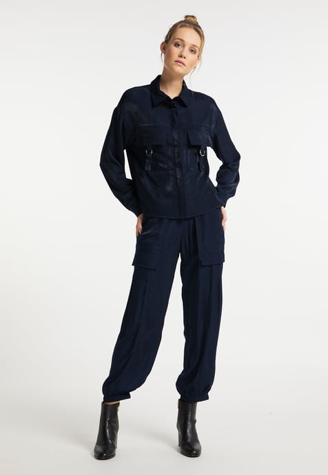 Dreimaster Bluse Damen Marine - Image 3