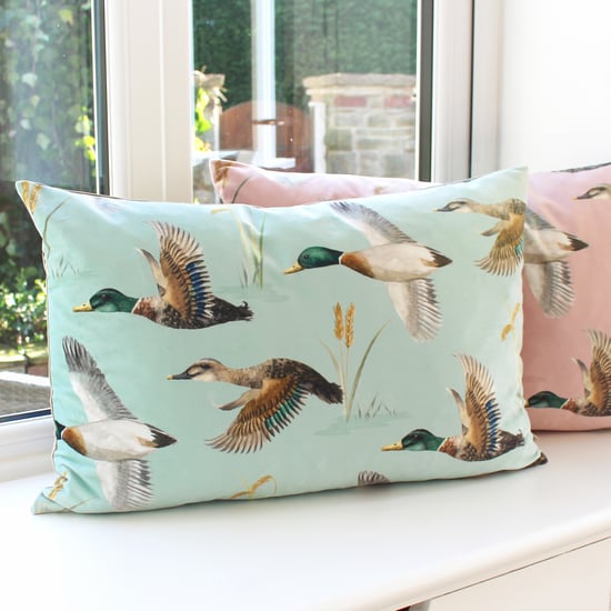 Evans Lichfield Country Duck Pond Hand Painted Printed Rectangular Cushion Cover