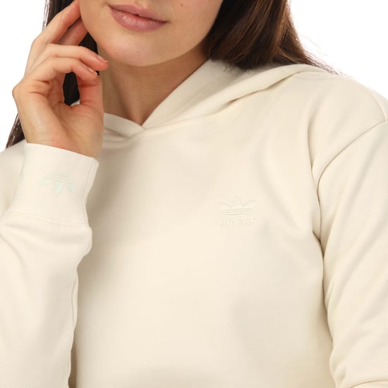 Women's adidas Originals Cropped Hoody in Chalk
