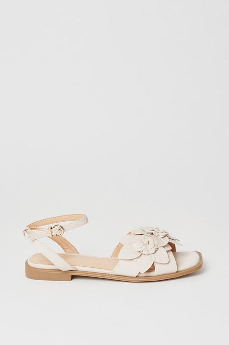 Imogen Corsage Detail Flat Sandals