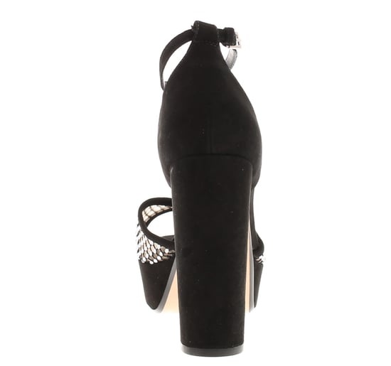 Ted Baker Damenabsätze Bexins Wildleder Leder Plateausandalen Blockabsatz Peeptoe Schwarz - Image 4