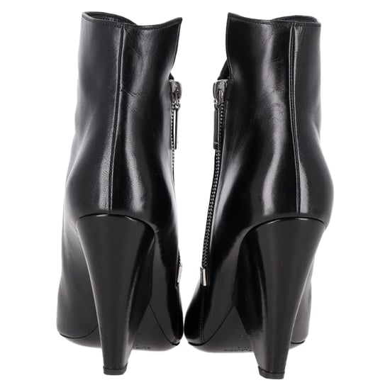 Saint Laurent Pyramid-Absatz Stiefeletten aus schwarzem Leder - Image 5